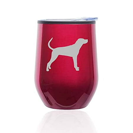

Stemless Wine Tumbler Coffee Travel Mug Glass with Lid Coonhound (Fuchsia)