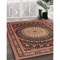 thumbnail image 3 of Ahgly Company Machine Washable Indoor Round Traditional Sunrise Orange Area Rugs, 3' Round, 3 of 7