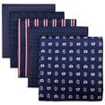 thumbnail image 4 of 5 Pieces Assorted Mens Pocket Square Silk Handkerchief Set Colorful Large Accessories Gift Party, 4 of 6