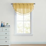 VCNY Home Ultra Luxurious Sheer Voile Double Layered Ascot Window Valance - Gold