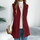 thumbnail image 4 of Chaquetas y abrigos casuales sin mangas y sin capucha para mujer, de color liso, informales, para otoño/invierno, con botones y cuello vuelto, chaquetas, camisa de poliéster para mujer, 4 of 8