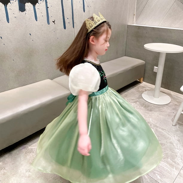 walmart princess anna dress Girls Queen Anna Princess Dress Halloween Fancy Cosplay Costume, Girl's, Size: 140CM/7-8T, Green