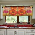 thumbnail image 3 of Yayeee Kitchen Curtains Tier Set of 2 Light Filtering 57"x24" Over Sink Window Panels, Orange Abstract Floral, 3 of 7