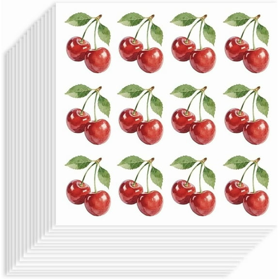 240Pcs Cherries Stickers 1Inch Self-Adhesive Paper Decorative Stickers Waterproof Fruit Planner Decals for Scrapbook Calendar Journals Crafting Party Gift Bag Decor