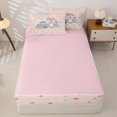thumbnail image 4 of Homewish Pink Floral RV Car Zipper Twin Comforter Sets with Fitted Sheet and 2 Pillowcases, Blossoms Flower Zipper Bedding Set for Women, Pink Reversible, 4-Piece, 4 of 6