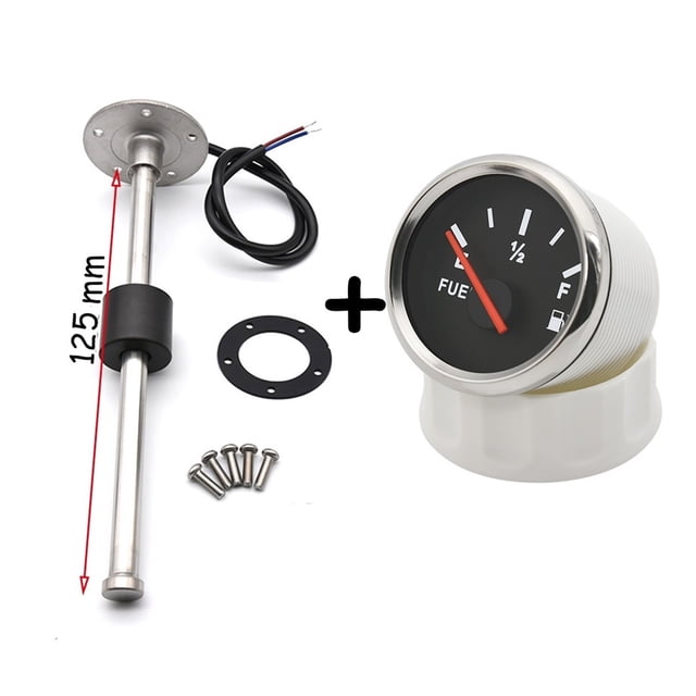 52MM Fuel Level Gauge With Fuel Level Sensor 100MM 125MM 150MM 200MM 250MM 400MM 0-190ohm Oil Liquid Tank Fuel Level Indicator ,Easy to Install