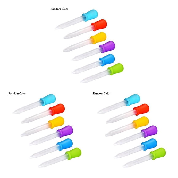 Bewildely Cuentagotas de color aleatorio para niños con escala, cuentagotas reutilizables para bebés, alimentador de pipetas de alimentación, Type1 NO1
