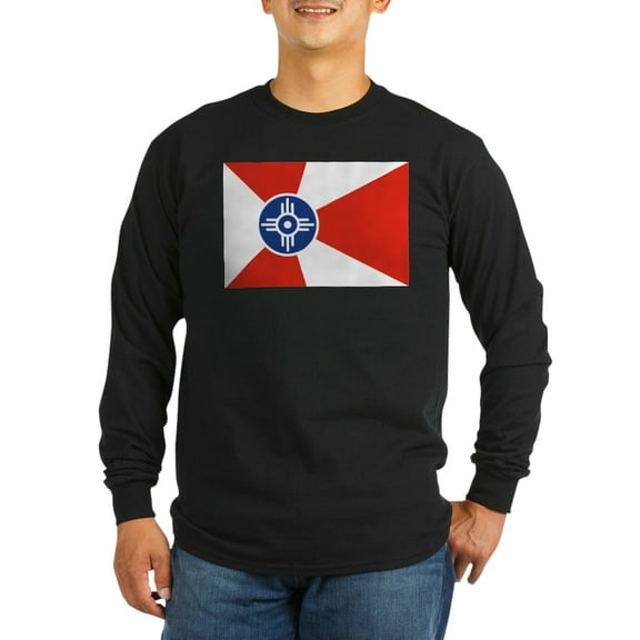 CafePress - Wichita ICT Flag Long Sleeve T Shirt - Long Sleeve Dark T-Shirt