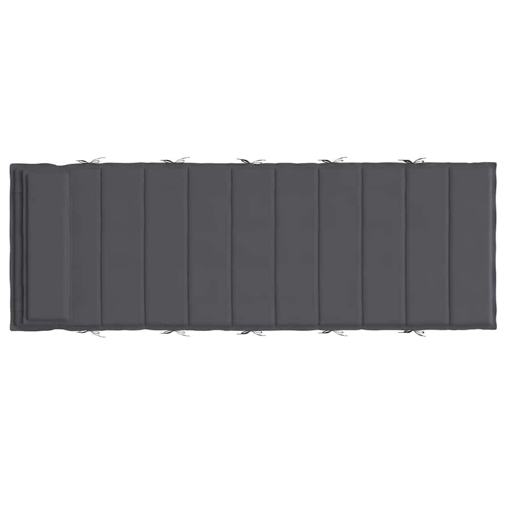 VidaXL 70.9" x 23.6" Anthracite Plain Lounge Chair Outdoor Seating Cushion, Water Resistant