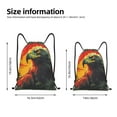 thumbnail image 2 of Honeii Hawaiian Style Bald Eagle Print Drawstring Backpack,Drawstring Bags String Backpack Gym Cinch Sack Backpack Sport Bag Draw-Medium, 2 of 6