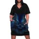 thumbnail image 1 of Vestido holgado de bolsillo El Gato Azull, elegante vestido holgado para mujer, vestidos de manga larga, vestidos para mujer 2025, 1 of 7