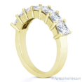 thumbnail image 2 of Square Cut Charles & Colvard Forever ONE 7-Stone Shared-Prong Wedding Band in 14k Yellow Gold, 2 of 3