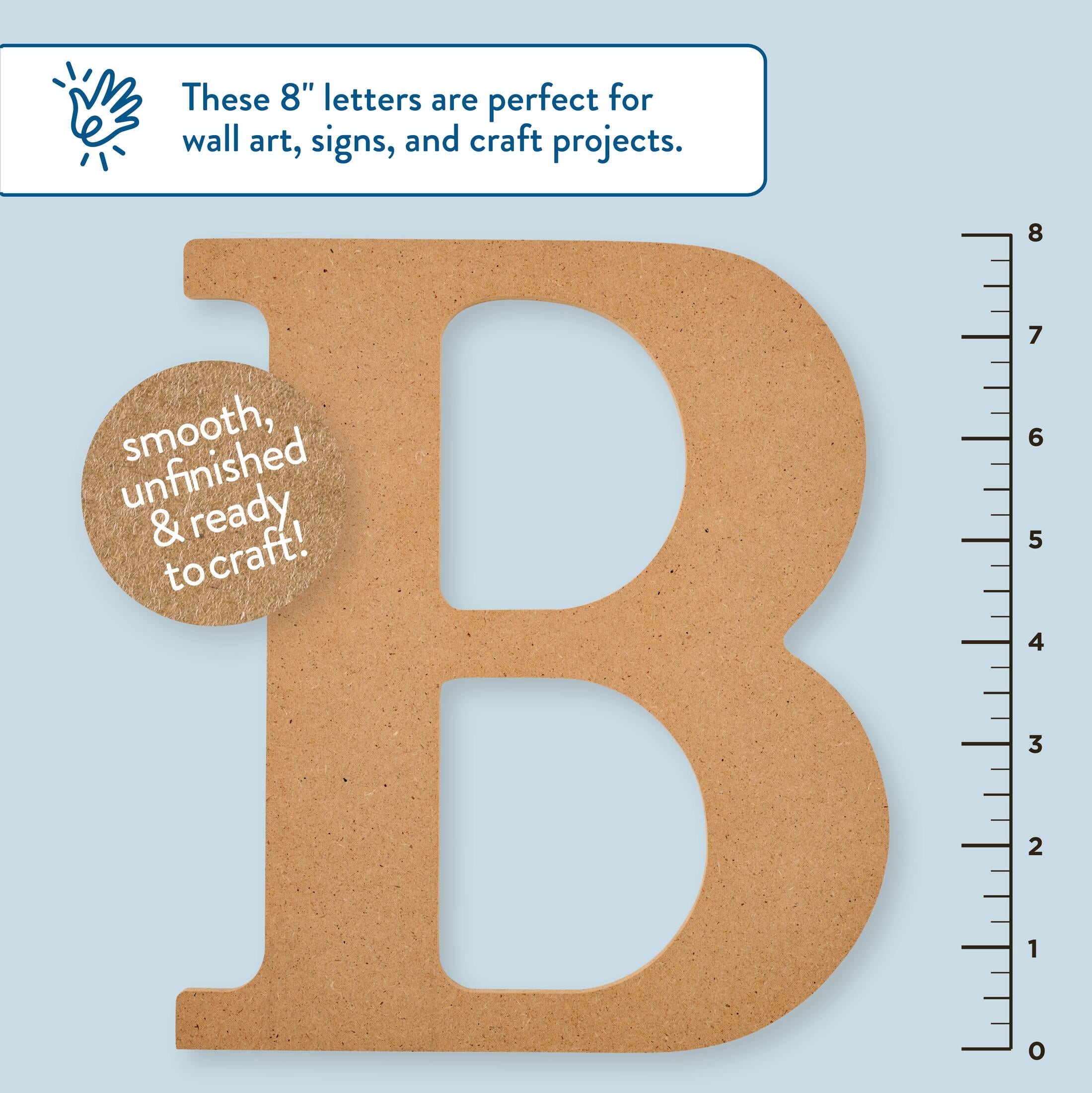 Plaid Unfinished Wood MDF 8" Letter for DIY Arts and Crafts, B