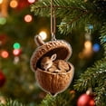 thumbnail image 4 of Christmas Acorn Shaped Animal Ornament 2D Hanging Pendant Woodland Tree Decor Random Cord Design A, 4 of 5