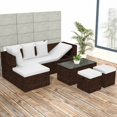 thumbnail image 1 of vidaXL 4 Piece Garden Lounge Set with Cushions Poly Rattan Brown, 1 of 5