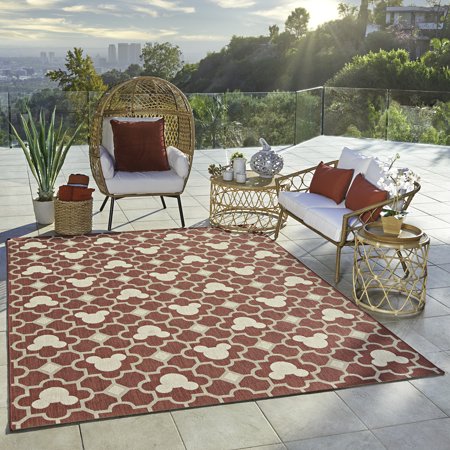 Disney Mickey Mouse Tile Indoor/Outdoor Red Area Rug  8x10
