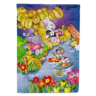 Carolines Treasures APH0978CHF Animals Kayaking Flag Canvas House Size  Large multicolor