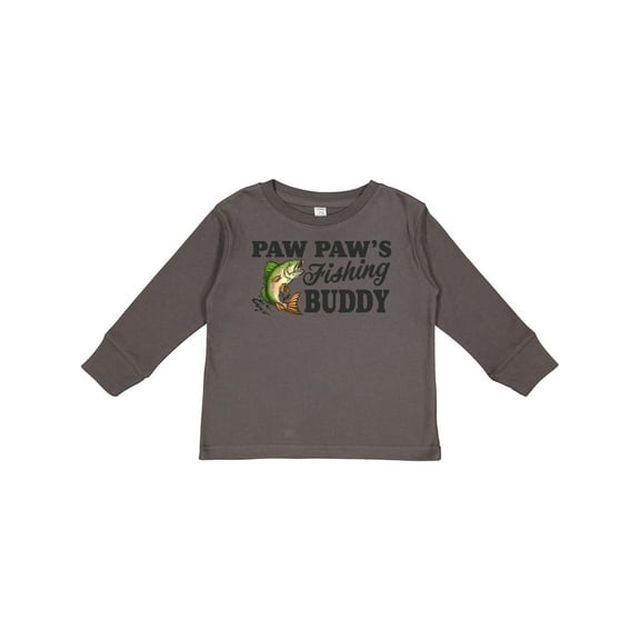 Inktastic Paw Paw's Fishing Buddy Boys Long Sleeve Toddler T-Shirt