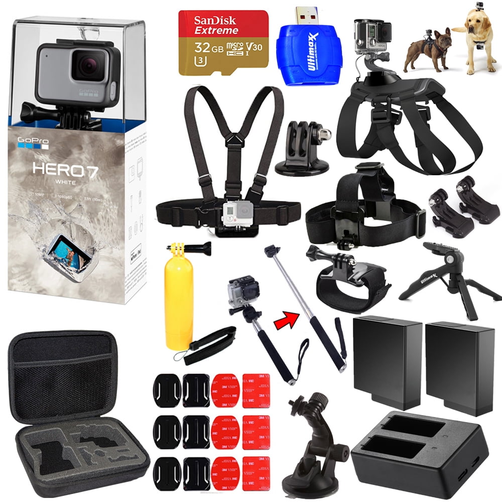 GoPro HERO7 HERO 7 White All In 1 MEGA ACCESSORY KIT with 32GB Micro SD