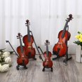 thumbnail image 3 of Mini instrumentos musicales de madera para violín, adornos de decoración de modelo + soporte + para Cas,11 Feliz Sencillez, 3 of 5