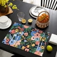 thumbnail image 4 of Pioneer Flower Floral Print Pattern Summer Placemats Table Placemats Set Of 4-Linen Kitchen Washable Placemats Table Mats 12x18 Inch Non-Slip Heat Resistant, 4 of 5