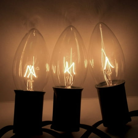 Brite Ideas 25 Bulb Clear C7 Incandescent Transparent Light Set