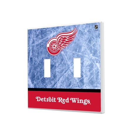 Detroit Red Wings Wordmark Double Toggle Lightswitch Plate