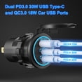 thumbnail image 2 of Cargador de coche con salida USB Hapytrip de 12 V, paquete de 2 con PD3.0 y QC3.0, 2 of 7