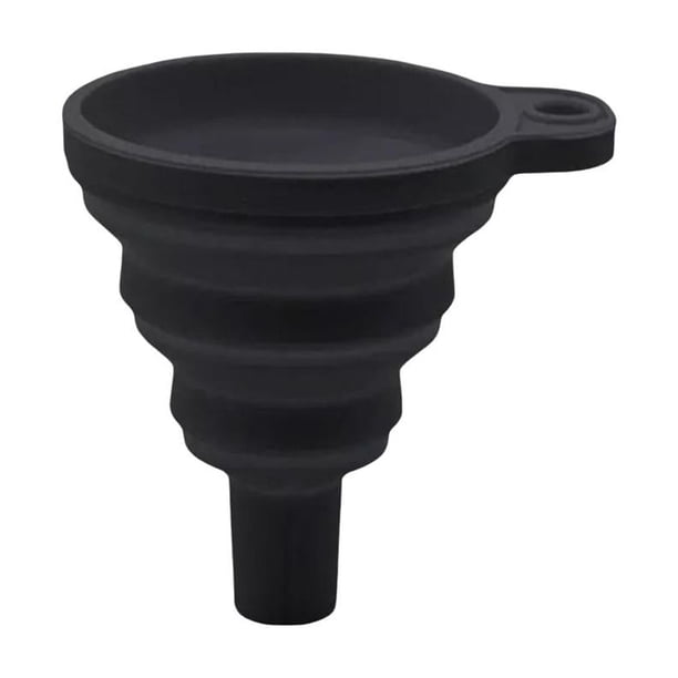 Embudos de silicona de grado alimenticio (paquete de 2), plegables y fáciles de plegar para uso en la cocina, ideales para llenar botellas y transferir líquidos y polvos (azules).