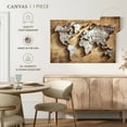 thumbnail image 5 of Elephant Stock Carved Wood World Map Wall Art - Horizontal Canvas Wall Art - Living Room Wall Decor - Map Canvas - Brown And White Decor - 30" x 20", 5 of 8