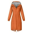 thumbnail image 5 of qucoqpe Women's Long Waterproof Hooded Jacket Windproof Rain Parka Windbreaker with Pockets Outdoor Travel Raincoat, 5 of 8