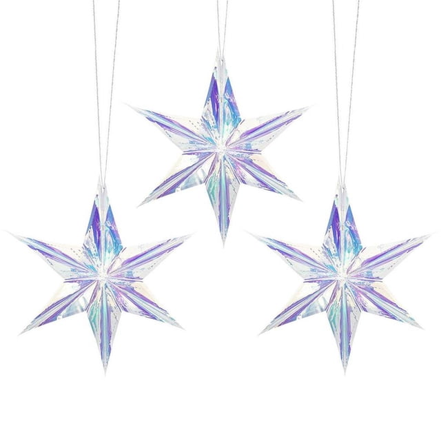 Billuyoard Colgante de estrella Hexagonal de 3 piezas, tamaño pequeño, para fiesta de cumpleaños, pared de habitación, decoración colgante Kits de decoración para fiestas