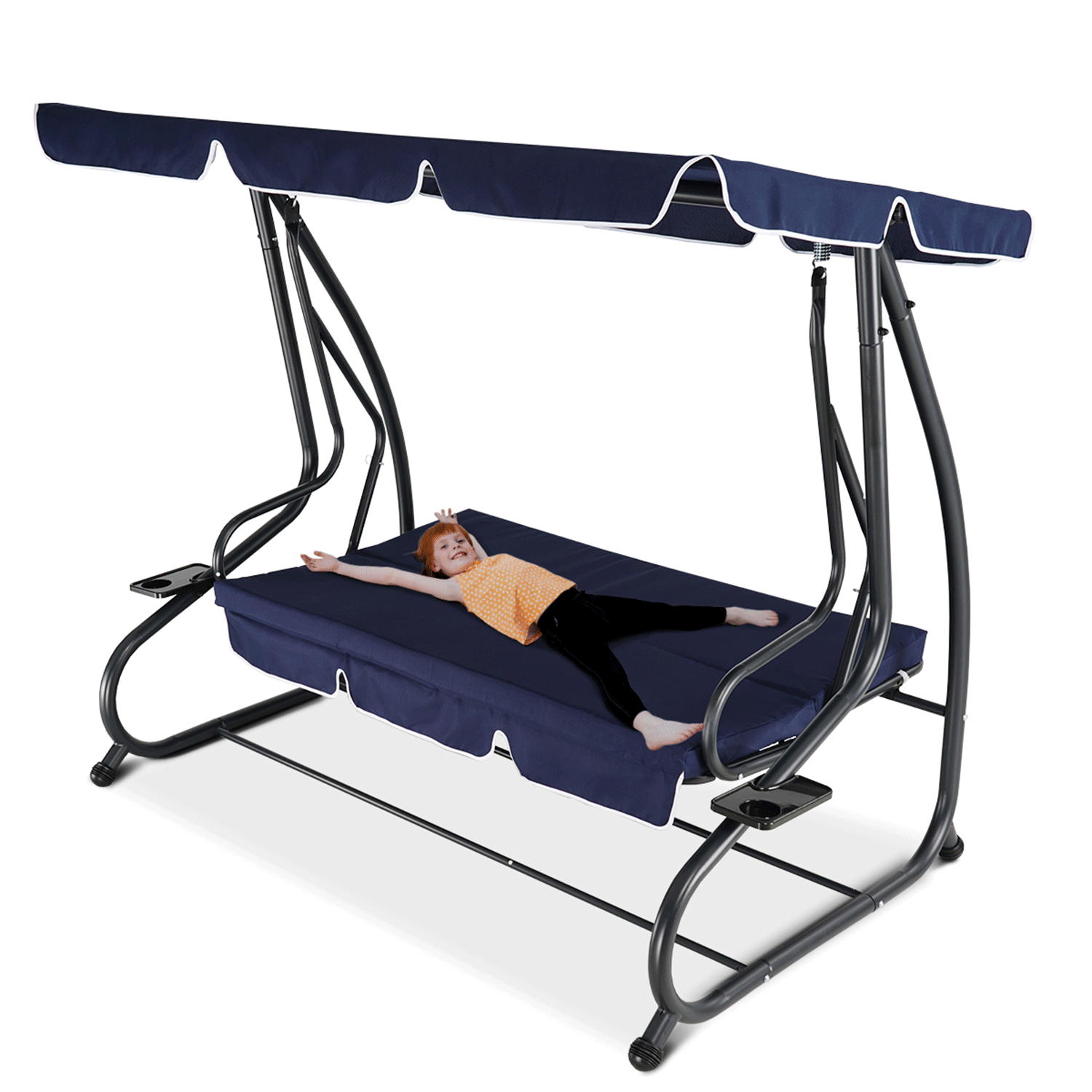 Outdoor Garden Swing Chair Canopy Bed 3 Seater Patio Hammock Bench Lounger 