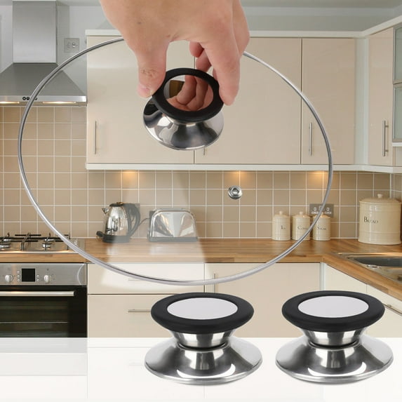 Uxcell Universal Kitchen Utensil Durable Pans Pot Lid Knob Black 5Pack