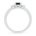 thumbnail image 2 of Angara Natural 0.6 Ct. Blue Sapphire with Diamond Classic Ring in 14K White Gold for Women (Ring Size: 3), 2 of 12
