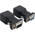 thumbnail image 1 of DB9 RS232 Male & Female to RJ45 Female Serial Port Extender to Port to LAN Ethernet CAT5 CAT6 Serial Coupler Extender Adapter(2PCS), 1 of 4