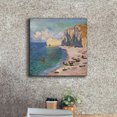 thumbnail image 3 of Epic Graffiti 'Etretat, The Beach And The Falaise D Amont' by Claude Monet, Giclee Canvas Wall Art, 18"x18", 3 of 8