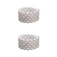 thumbnail image 4 of Thinsony Femmes Chic Perle Strass Stretch Bracelet Mariage Bal pour Mariée Blanc 5 Rangée 2Set, 4 of 6