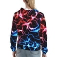 thumbnail image 7 of Lsque Red And Blue Lightning Pattern Casual Women's Hoodie,Hooded Sweatshirt with Kangaroo Pocket,Pullover Hoodie with Eye-catching Drawstrings-Large, 7 of 7