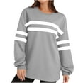 thumbnail image 3 of Women's Oversized Sweatshirt Casual Long Sleeve Crew Neck Color Block Loose Pullover Tops Fall Fashion Outfits, 3 of 5
