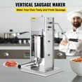 thumbnail image 2 of VEVOR Commercial Vertical Sausage Stuffer Maker 3L Capacity Two Speed Manual Vertical Meat Filler Stainless Steel with 5 Stuffing Nozzles, Commercial and Home Use, 2 of 9