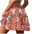 thumbnail image 4 of Women's Summer Beach Skirts Sunflower Dress Pleated Ruffle Skirt Drawstring Adjustment Skirt, 4 of 6