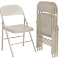 thumbnail image 1 of Qinaqin 4 Pack All-Steel Folding Chairs con Backrest Resistente Metálico Plegable cm de Profundidadining Chair Set Alturaold Up to 350 LBS Beige Portátil para Adults Indoor y Outdoor Events, 1 of 7