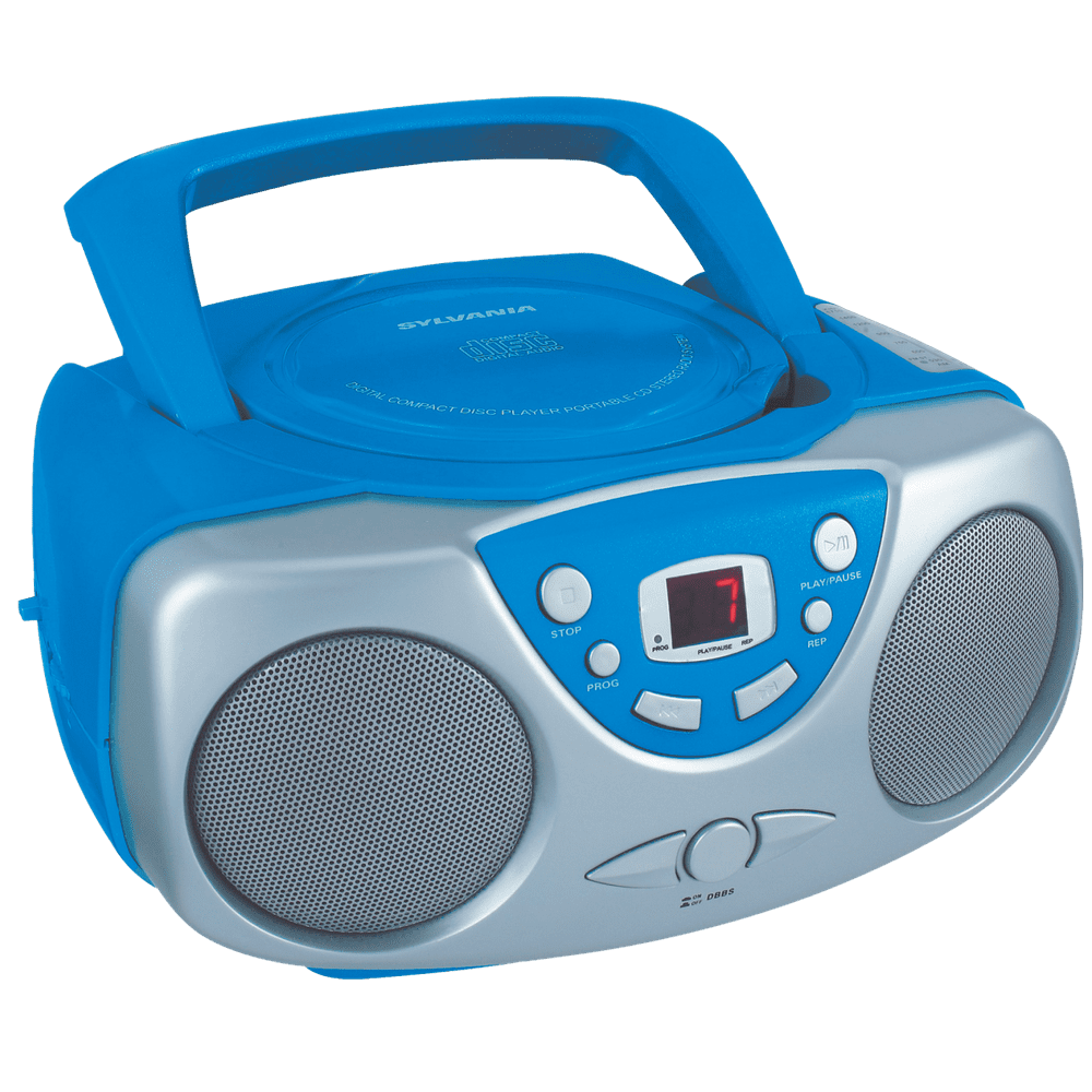 Sylvania SRCD243M Portable CD Boom Box with AM/FM Radio Blue