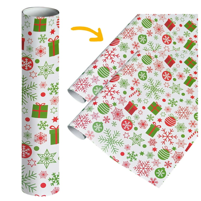 Iopqo Christmas Decorations2PCS ( 75cmX51cm, 4.11 Square Feet)Single-sided Christmas Wrapping Paper, Classic Santa Claus and Other Patterns Wrapping