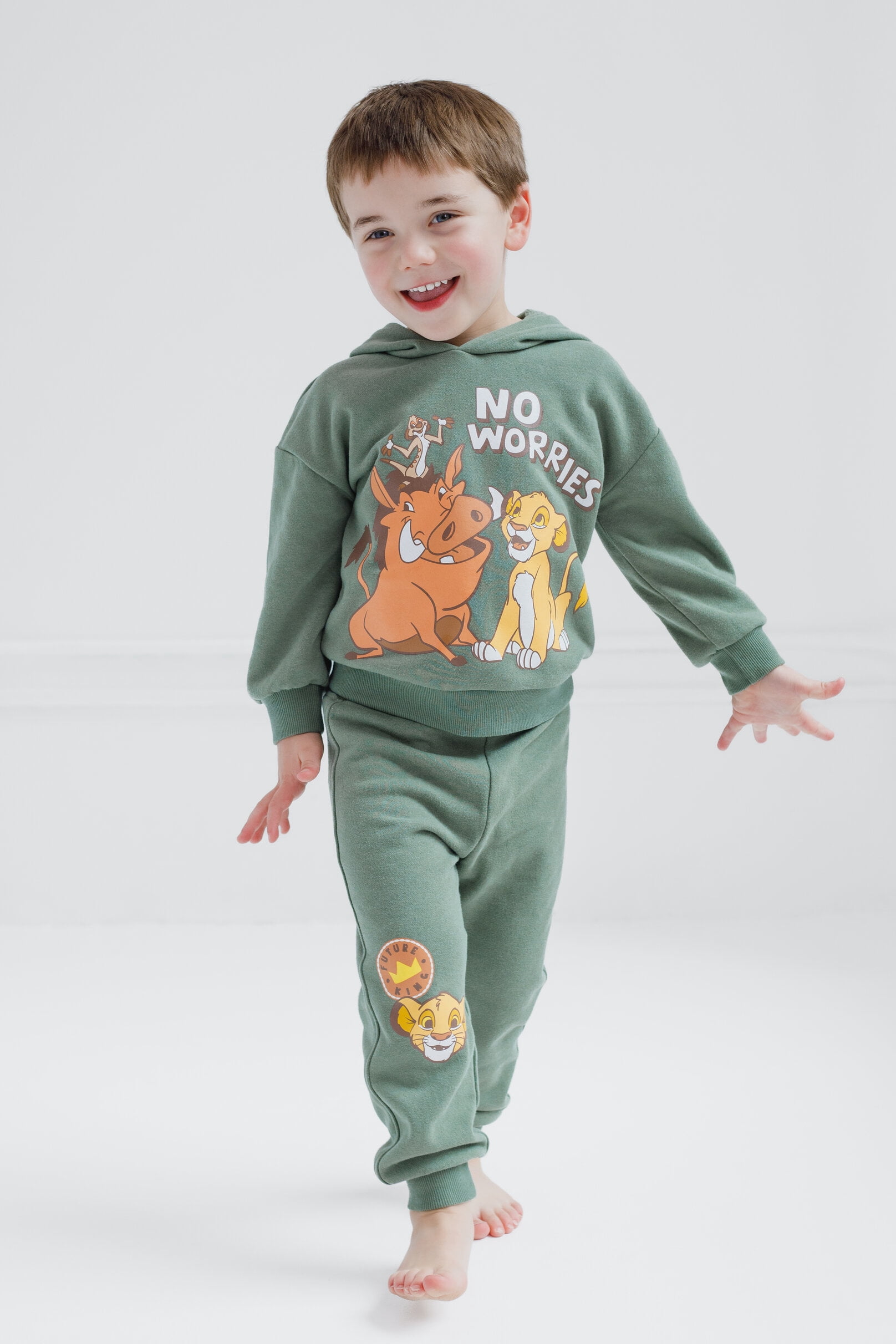 Disney Lion King Simba Timon Pumbaa Fleece Pullover Hoodie and Jogger Pants Outfit Set Toddler to Big Kid