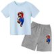 thumbnail image 3 of Conjunto de 2 piezas de camiseta y pantalones cortos de Mario de manga corta de verano para niños y niñas de 3 a 12 años, conjunto deportivo informal para niños, 3 of 5