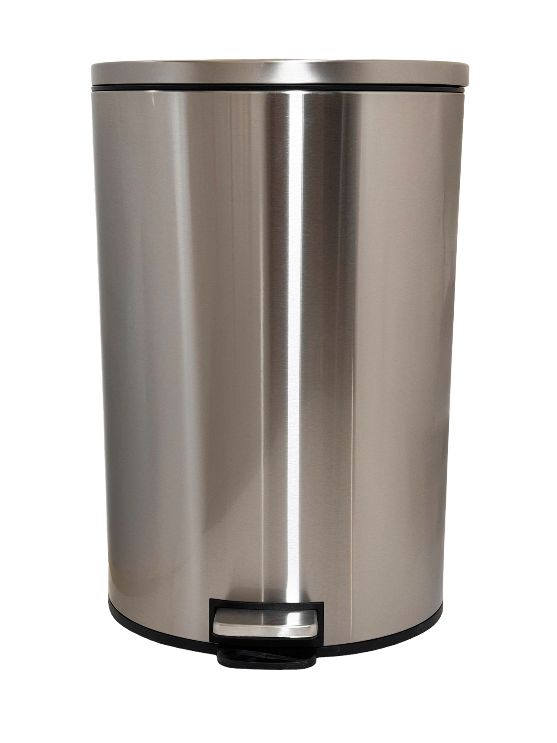 Better Homes & Gardens Kitchen Trash Can, 10.5 Gallon Stainless Steel Oval Step Garbage Bin with Soft Close Lid, Silver