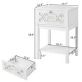thumbnail image 5 of IVV 2pcs White Nightstand with Drawer and Shelf, Modern Beside Table with Silver Mirrored Finish, 5 of 9