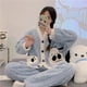 thumbnail image 4 of Pijama de lana de Coral Sanrio Kuromi Cinnamoroll Pachacco para mujer, ropa de casa de franela gruesa de manga larga, traje cálido de invierno, nuevo, 4 of 4